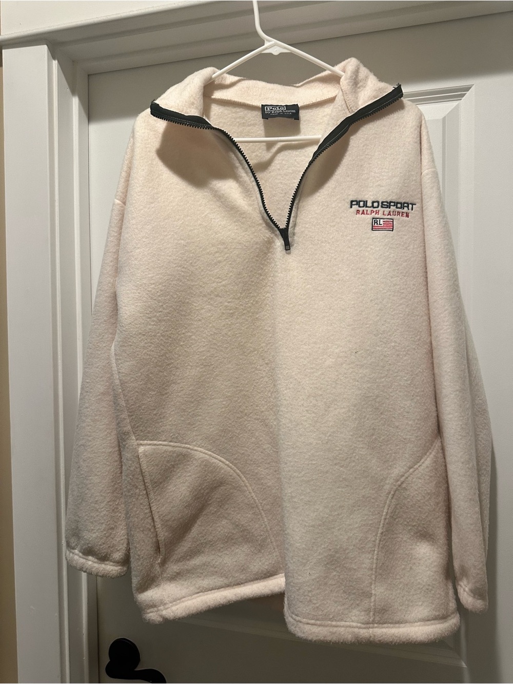 Ralph Lauren Polo Sport Cream Quarter-Zip Fleece Pullover